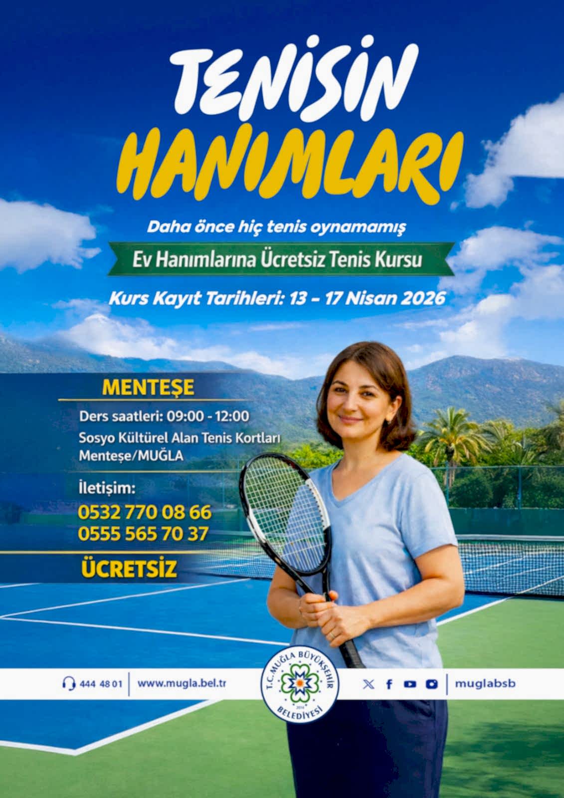 Ev Hanımlarına Ücretsiz Tenis Kursu Etkinliğine Davetlisiniz